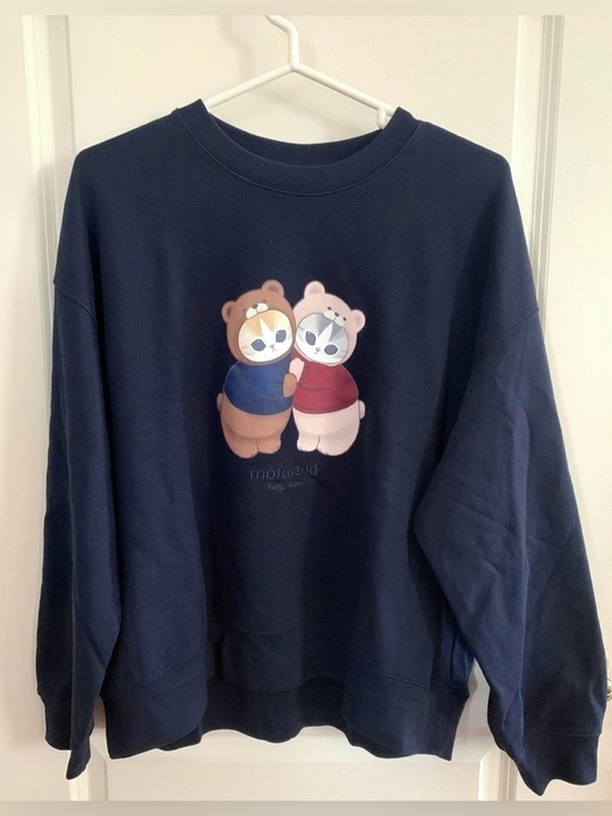 Uniqlo Tops - UNIQLO x Mofusand Teddy Bear Cat Navy Sweatshirt